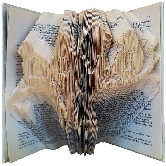 Love Birds Folded Book Art - Version 1