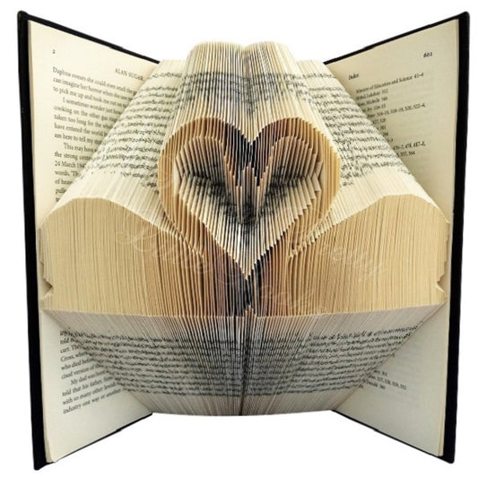 Swan Heart Folded Book Art