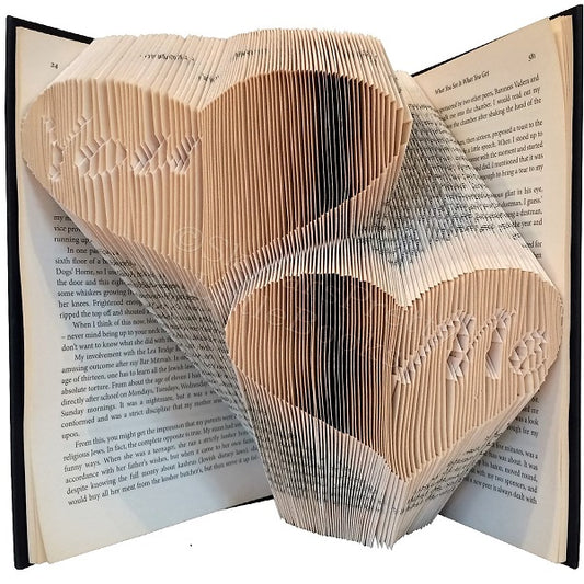 You & Me Hearts Folded Book Art
